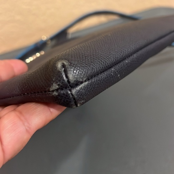 Coach Colorblock Crossgrain Leather Crossbody Bag | Navy, Red, Yellow Trim - Picture 3 of 15